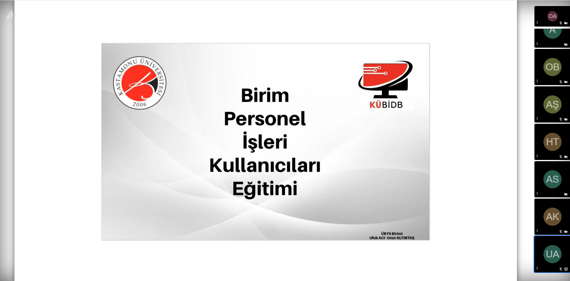 ÜBYS - Birim Personel İşleri Kullanıcıları Eğitimi